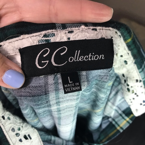 G Collection long sleeve flannel plaid Women’s L - Picture 9 of 12